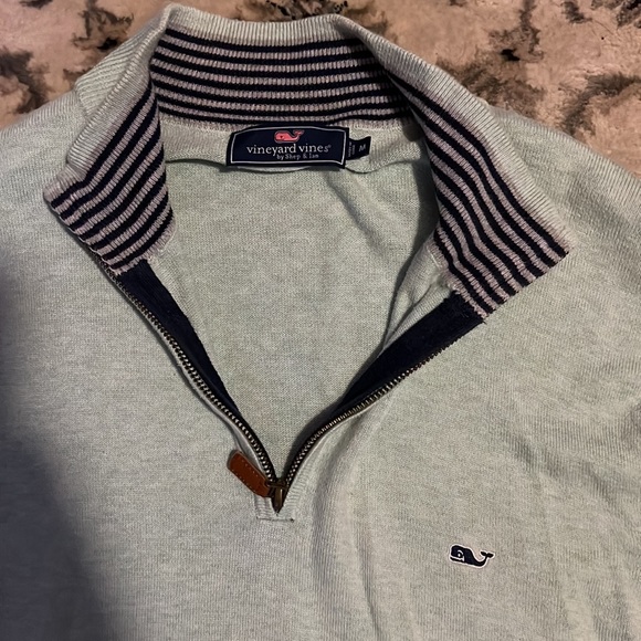 Mint Green Vineyard Vines Quarter Zip Sweater - Picture 2 of 3